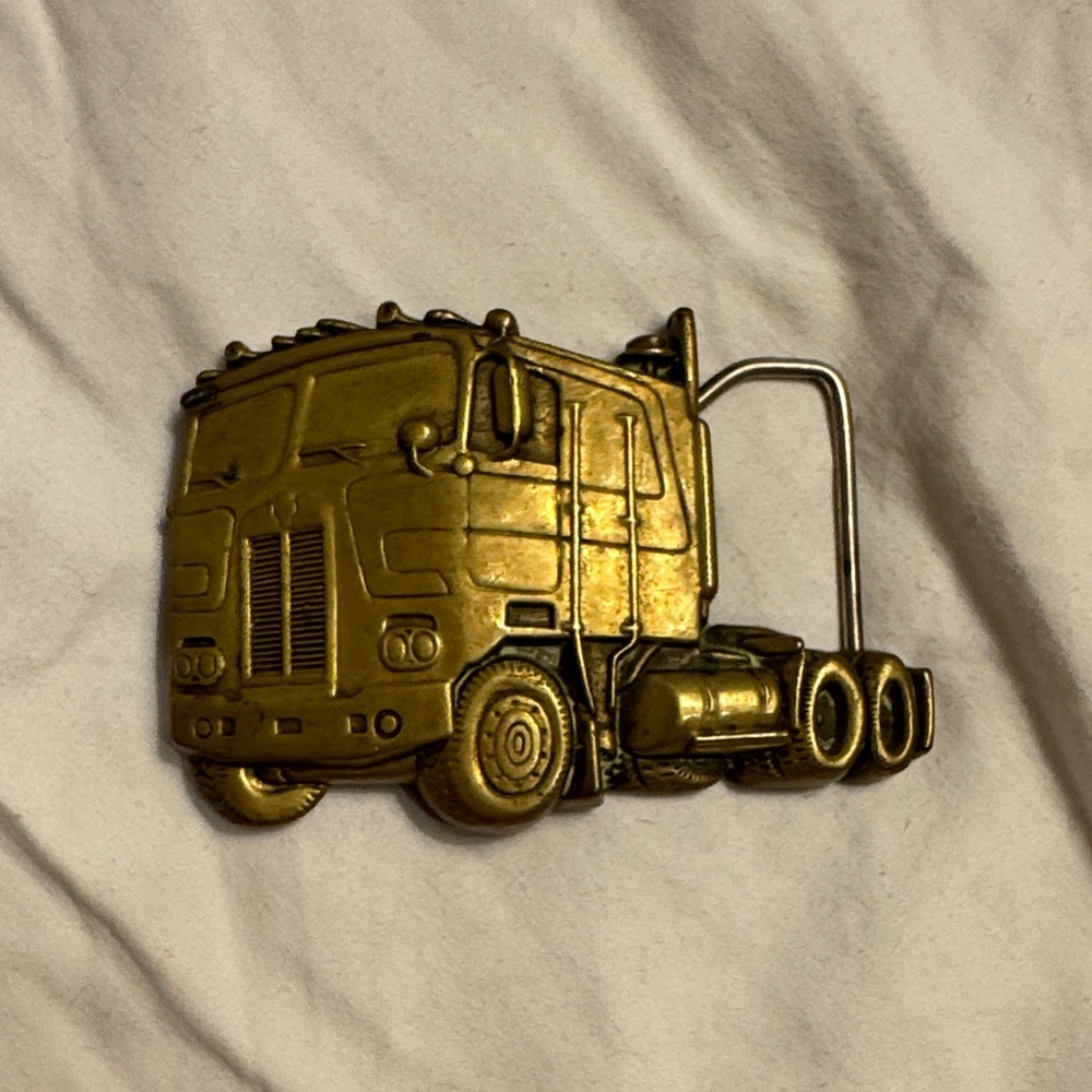 Gold Truck Belt Buckle